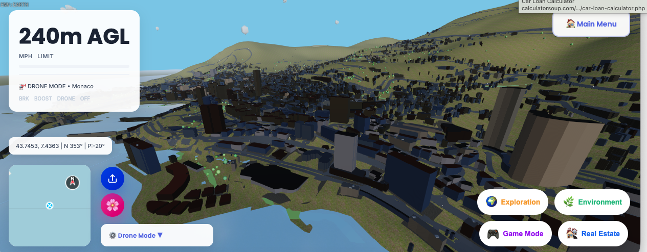 Drone view over Monaco coastline